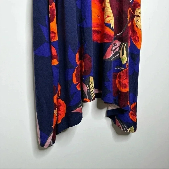 Maeve Anthropologie Navy Floral Sleeveless Mock Neck Swing Dress Size Small - Picture 6 of 9